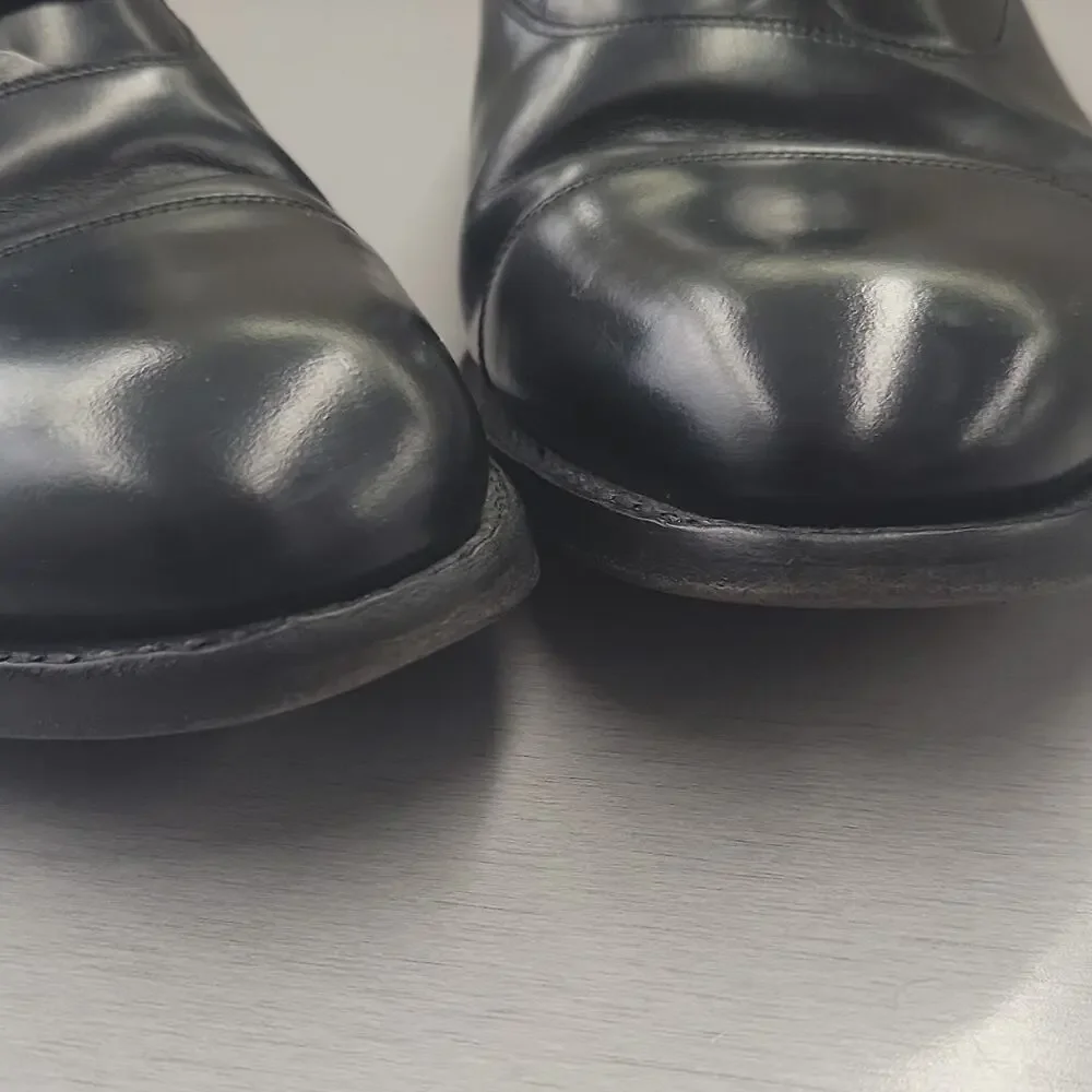 Barker Men’s 8 G Black Leather Cap Toe Lace-Up Oxford Dress Shoes Round Toe